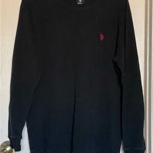 U.S. Polo Assn. Black Crewneck Thermal Sweater